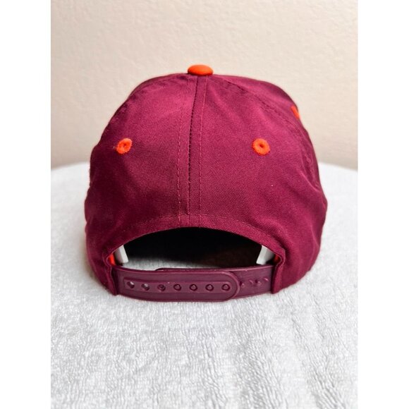 Virginia Tech Hokies Maroon & Orange Snapback Hat Embroidered Mascot NCAA - Picture 3 of 10